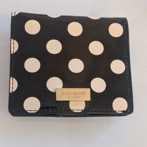 Kate Spade Black and Cream Polka Dot Wallet